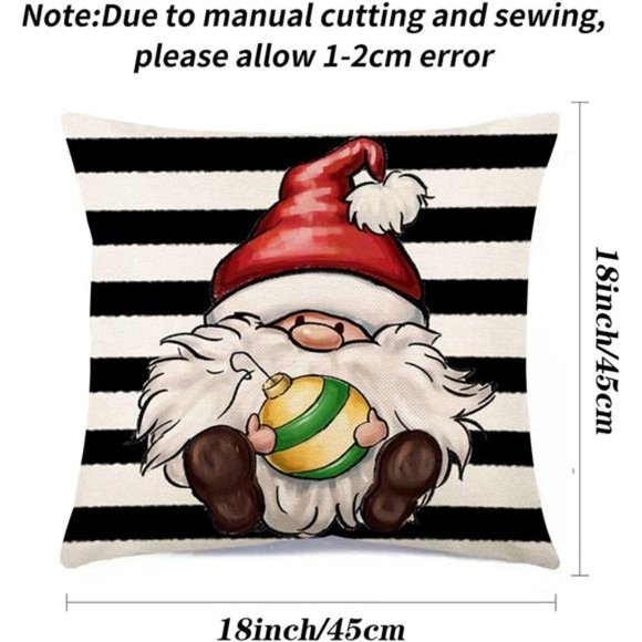 Set of 4 Christmas Decorations Winter Xmas Farmhouse Pillow Covers - Picture 7 of 7